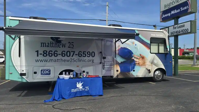 Matthew 25 mobile unit in use
